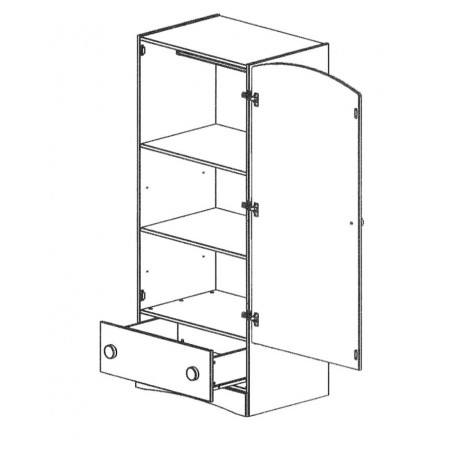 Armoire Isla - 1 porte 1 tiroir