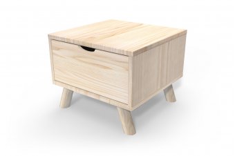 Scandinavian bedside table wood Viking + drawer