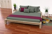 King bed 2 places wood