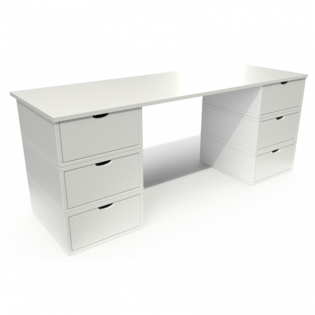 Bureau Cube long 6 tiroirs