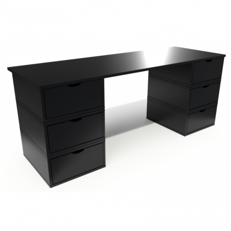 Cube desk long 6 drawers