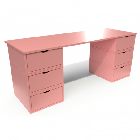 Cube desk long 6 drawers