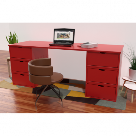 Bureau Cube long 6 tiroirs