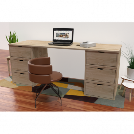 Bureau Cube long 6 tiroirs