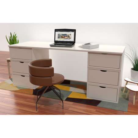 Cube desk long 6 drawers