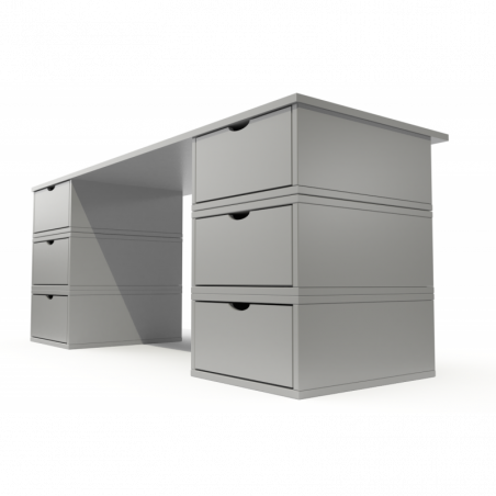 Bureau Cube long 6 tiroirs