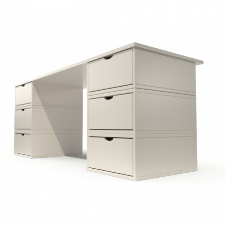 Bureau Cube long 6 tiroirs