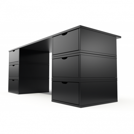 Bureau Cube long 6 tiroirs