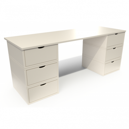 Cube desk long 6 drawers