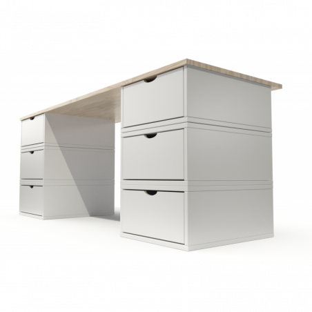 Cube desk long 6 drawers