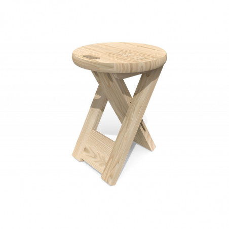 Wooden folding stool