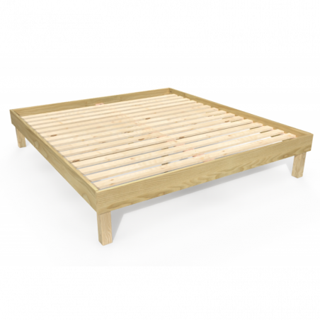 Lit confort grande taille 180x200 cm bois