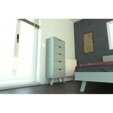 Chiffonnier Viking Scandinave bois brut à peindre