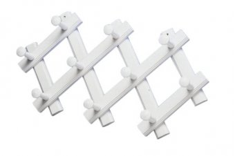 Expandable (accordion style) wooden Coat Rack white