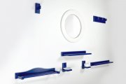 Kit salle de bain et WC bois bleu