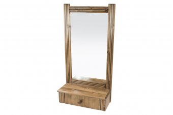Wall mirror + 1 wooden drawer