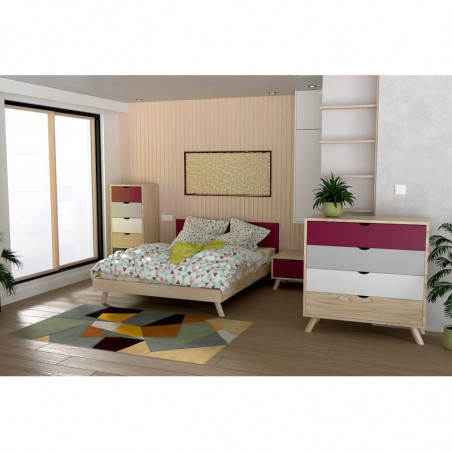 Commode Viking scandinave bois brut prêt à peindre