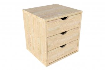 Block 3 cassetti in legno massello