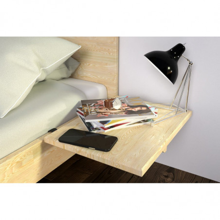 Bedside table with wooden shelf to hang up