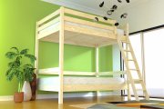 Bunk Bed 2-seater double for adults ladder wood Sylvia