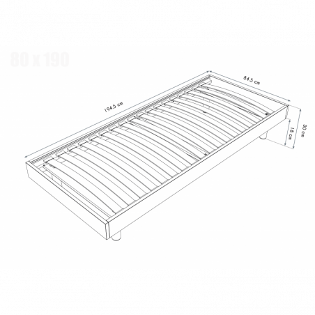 Sommier kit à lattes Noé bois – 1 place