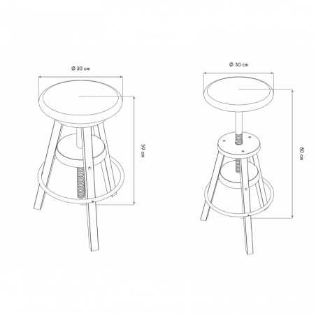 Tabouret à vis de bar