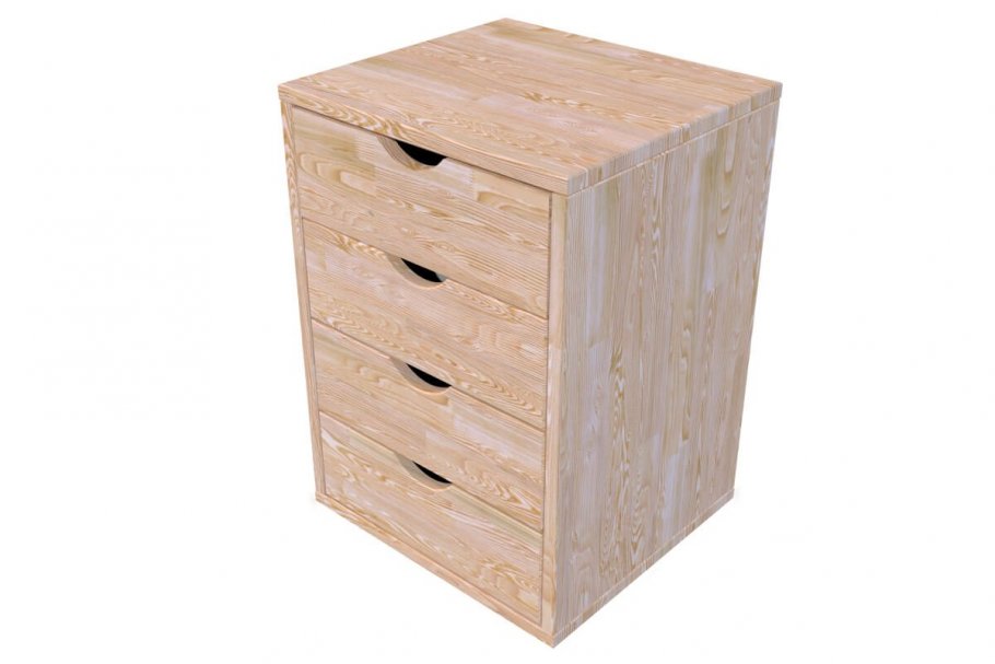 Container mit 4 Schubladen aus Massivholz