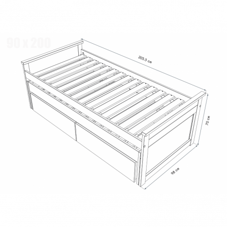 AUSZIEHBETT 90 X 200