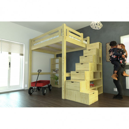 Lit Mezzanine Alpage & escalier cube