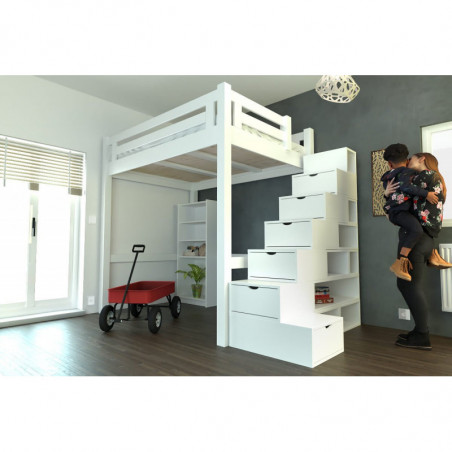 Lit Mezzanine Alpage & escalier cube