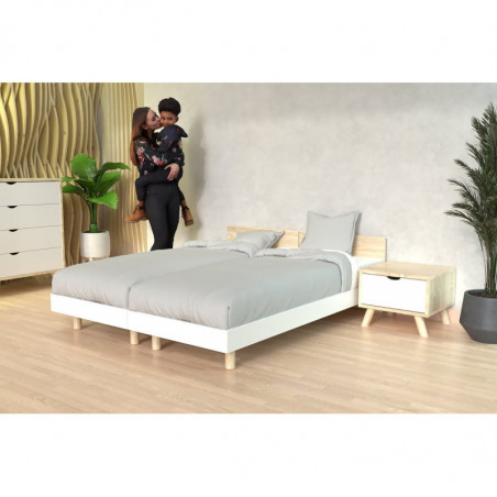 Lit Twin bois massif