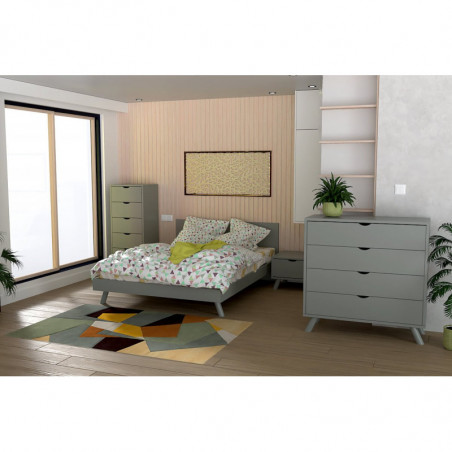 Lit viking style scandinave bois naturel