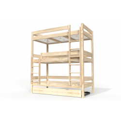 Bunk Bed 4 places 90x190 in solid wood ABC