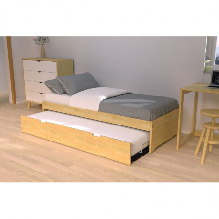 Children bed  Maël with block storage Wood