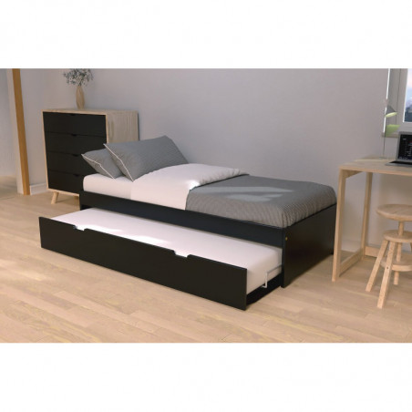 Children bed  Maël with block storage Wood