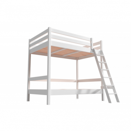 Cama litera adultos 2 plazas doble escalera madera Sylvia