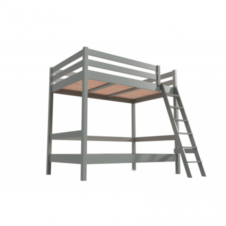 Bunk Bed 2-seater double for adults ladder wood Sylvia