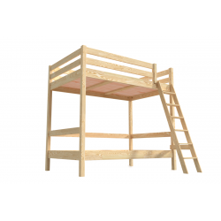 Bunk Bed 2-seater 120x200 double for adults ladder wood Sylvia