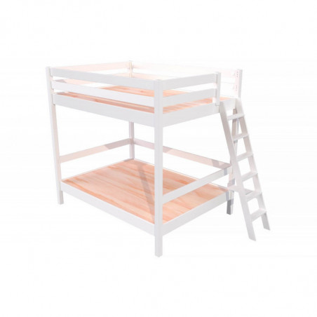 Bunk Bed 2-seater double for adults ladder wood Sylvia