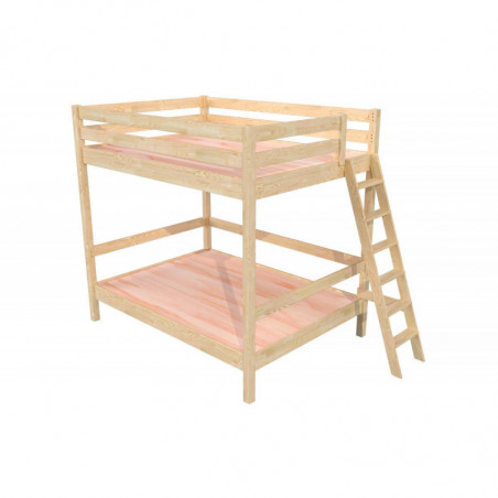 Bunk Bed 2-seater double for adults ladder wood Sylvia