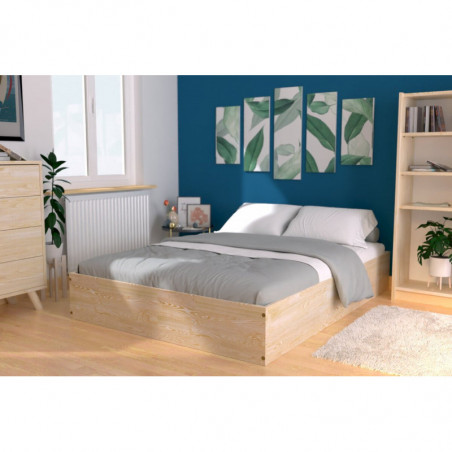 Solid wood 2-seater chest bed