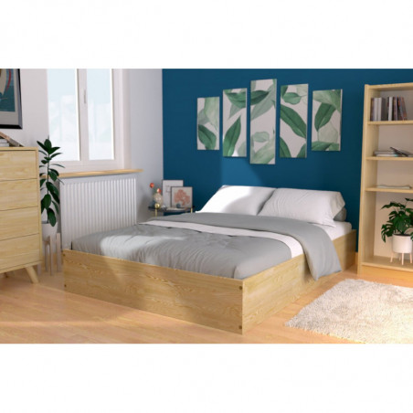 Solid wood 2-seater chest bed