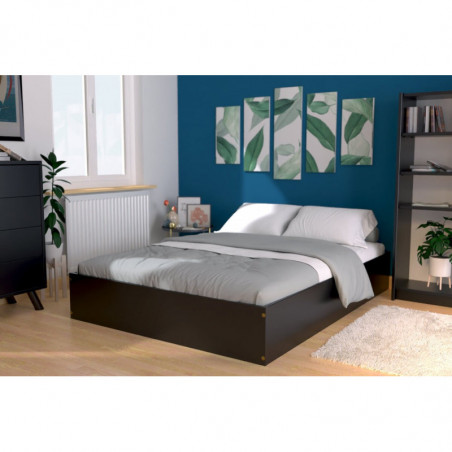 Solid wood 2-seater chest bed