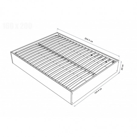 Cama arcón de 2 plazas de madera maciza