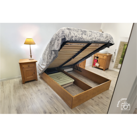 Letto singolo con contenitore 90x190 - 1 posto in legno massiccio | ABC Meubles