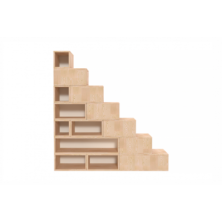 Escalier cube de rangement hauteur 175 cm bois| ABC Meubles