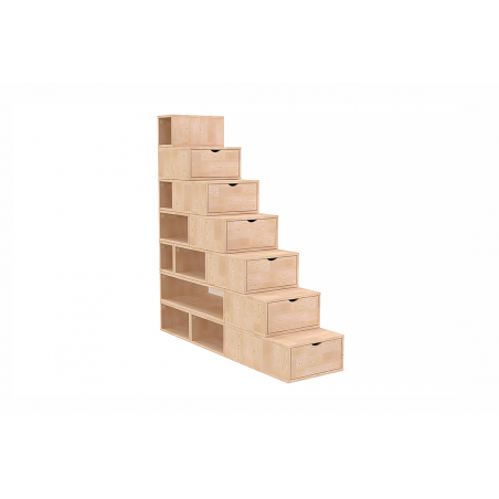 Escalier cube de rangement hauteur 175 cm bois| ABC Meubles