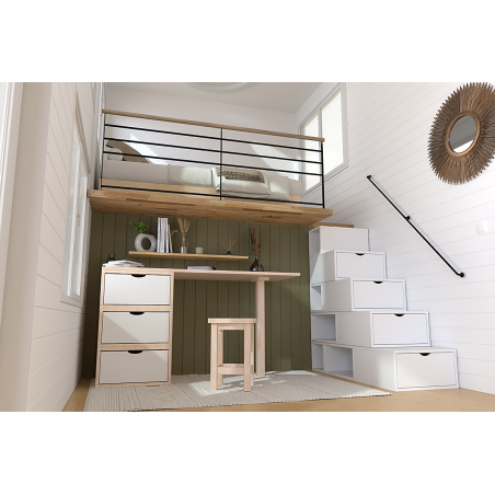 Staircase with storage 125 cm wood | ABC Meubles