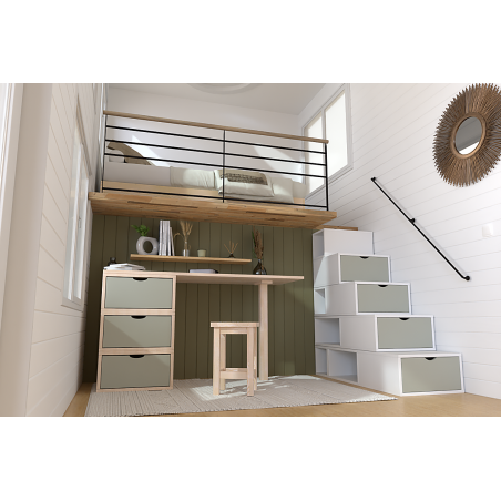 Escalier cube de rangement hauteur 125 cm bois| ABC Meubles