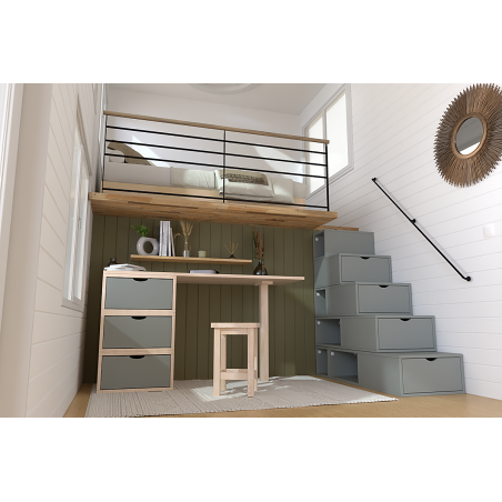 Staircase with storage 125 cm wood | ABC Meubles